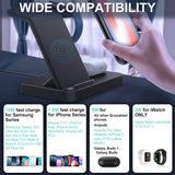 MoKo 3 in 1 Wireless Charger Fast Charging Station Dock Compatible iPhone 13/12/11 Pro Max SE/XS/XR/X Samsung Galaxy, Apple Watch SE/6/5/4/3/2,Airpods Pro/2, Galaxy Bud+(QC European Adapter)