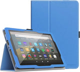MoKo Case Fits Kindle Fire HD 8 & 8 Plus Tablet (10th Generation, 2020 Release), Slim Folding Stand Cover with Auto Wake/Sleep - Black & White Magnolia