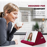 MoKo Tablet Pillow Stand, Pillow Lap Holder for iPad Tablet up to 11" for Xmas Gift, eReaders, Fit iPad 9 10.2", iPad Mini 6 8.3", iPad Pro 11/10.5/9.7, Air 4 Mini 5, Galaxy Tab S6/S7, Wine Red