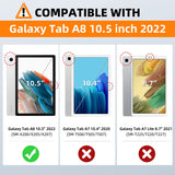 MoKo Case Fits Samsung Galaxy Tab A8 10.5 Inch 2022 (SM-X200/SM-X205/SM-X207), Slim Case Trifold Stand with Auto Sleep/Wake Function and Soft TPU Translucent Frosted Back Cover, Light Purple Marble