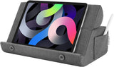 MoKo Tablet Pillow Holder, Foldable Soft Pillow Tablet Stand Up to 12.9", Sofa Throw Pillow for Xmas Gift, eReader, Fit for iPad 9 2021, iPad mini 6, iPad Pro 12.9(5th Gen)/11,Galaxy Tab S7, Dark Gray