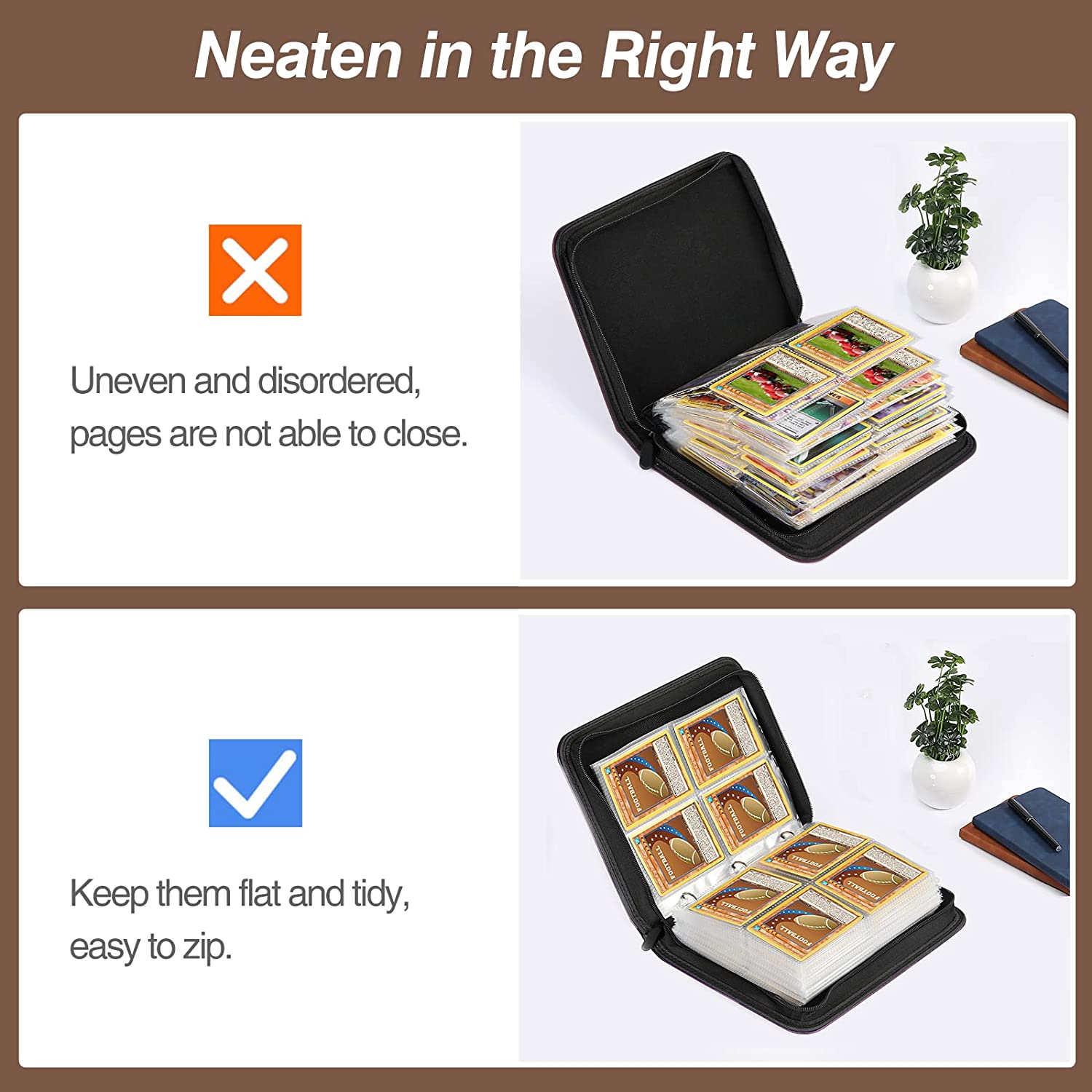 MoKo 4-Pocket 400 Trading Card Binder Album with Sleeves, 50 Pages Dou – Mokodirect