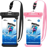 MoKo Waterproof Phone Pouch Holder [2 Pack], Underwater Phone Case Dry Bag with Lanyard Compatible with iPhone 13/13 Pro Max/iPhone 12/12 Pro Max/11 Pro Max, X/Xr/Xs Max, Samsung S20/S21/S10/S9