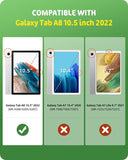 MoKo Case Compatible with Samsung Galaxy Tab A8 10.5 Inch 2022 (SM-X200/SM-X205/SM-X207), Heavy Duty EVA Foam Kids-Friendly Cover with Hand-Grip & Stand Fit Samsung Galaxy Tab A8 10.5" 2022, Green