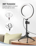 MoKo Video Conference Lighting Kit, Selfie Ring Light with Tripod Stand, Clip on Laptop Monitor with 3 Lighting Color 10 Brightness for for Webcam Lighting/Zoom Lighting/Live Streaming/Remote Working