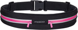 MoKo Sports Running Belt, Outdoor Dual Pouch Sweatproof Reflective Slim Waist Pack, Fitness Workout Belt Fanny Pack Compatible with iPhone 12/12 Pro/12 Mini, iPhone 11 Pro Max/Xs, Galaxy S21