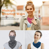 MoKo Scarf Mask Bandana with Ear Loops 3 Pack, Neck Gaiter Balaclava with Filter Pocket Face Mask for Outdoor for Women Men