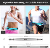 MoKo Sports Running Belt, Outdoor Dual Pouch Sweatproof Reflective Slim Waist Pack, Fitness Workout Belt Fanny Pack Compatible with iPhone 12/12 Pro/12 Mini, iPhone 11 Pro Max/Xs, Galaxy S21