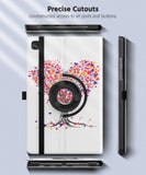 MoKo Case Compatible with Samsung Galaxy Tab A7 10.4 Inch Model (SM-T500/505/507), Full-Body Hard Back Cover 90 Degree Rotating Adjustable Stand Cover Case with Auto Wake/Sleep Function, Love Tree