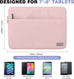 MoKo 7-8 Inch Tablet Sleeve Bag, Carrying Case Fit with iPad Mini 6/5/4/3/2, Samsung Galaxy Tab A7 Lite 8.7" / Tab A 8.0", New Fire 7, Pink