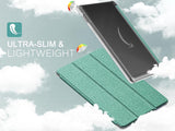 MoKo Case Fits All-New Kindle Fire HD 10 & 10 Plus Tablet (11th Generation, 2021 Release) 10.1", PU Leather Trifold Stand Cover with Translucent Frosted Backshell with Auto Wake/Sleep, Green