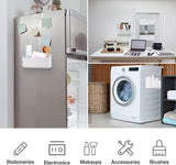 MoKo Magnetic Dry Erase Marker Holder, Widen Magnetic Marker Pen Storage for Whiteboard, Refrigerator, Locker, Laundry Storage Basket Lint Holder Bin for Dryer, Washing Machine, White
