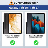 MoKo Case for Samsung Galaxy Tab S8 11" 2022 (SM-X700/SM-X706)/Tab S7 11" 2020 Case with S-Pen Holder, Tablet Trifold Cover Case Transparent PC Back Shell with Back Pen Slot/Auto-Wake, Black