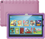 MoKo Case Fit Fire HD 10 and Fire HD 10 Plus Tablet (Only 11th Generation, 2021 Release), Slim Light Weight Shock Proof Soft Silicone Back Cover with Protective Edge Coverage, Purple
