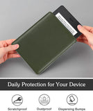 MoKo Sleeve Bag Fits Kindle Voyage, Kindle Paperwhite 11th Gen 2021, All-new Kindle 2019, Ultra Slim Anti-scratch PU Leather Case Cover Soft Felt Lining Protective Insert Carrying Pouch,Midnight Green