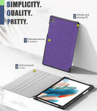 MoKo Case Fit Samsung Galaxy Tab A8 10.5 Inch 2022 [SM-X200/X205/X207], Shock Proof Stand Folio Case,Multi- Viewing Angles, Hard PC Back Cover Fit Galaxy A8 10.5 Tablet, Auto Wake/Sleep, Purple