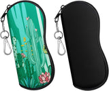 MoKo Sunglasses Soft Case 2 Pack, Ultra Light Portable Neoprene Zipper Glasses Case, Eyeglass Safety Pouch Box with Belt Clip