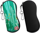 MoKo Sunglasses Soft Case 2 Pack, Ultra Light Portable Neoprene Zipper Glasses Case, Eyeglass Safety Pouch Box with Belt Clip