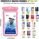 MoKo Waterproof Phone Pouch Holder Floating 2-Pack, IPX8 Glitter Waterproof Case Dry Bag Compatible for iPhone 13/13 Pro Max/iPhone 12 Mini/12 Pro Max 11 Pro Max/X/Xs Max/8/7/6/SE 3, Galaxy S20/S21