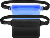 MoKo Waterproof Waist Bag Pouch [2 Pack], Waterproof Fanny Pack with Adjustable Strap, Lightweight Waist Pack Dry Bag for Boating, Swimming, Kayaking, Fishing, Hiking, Beach, Pool for Men Women