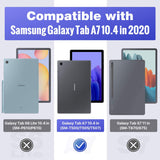 MoKo Case Compatible with Samsung Galaxy Tab A7 10.4 Inch Model (SM-T500/505/507), Full-Body Hard Back Cover 90 Degree Rotating Adjustable Stand Cover Case with Auto Wake/Sleep Function, Black