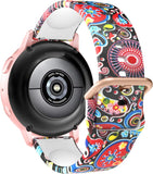 MoKo Band Compatible with Samsung Galaxy Watch 4/4 Classic/Galaxy Watch 3 41mm/Galaxy Watch 42mm/Galaxy Watch Active/Active 2/Gear S2 Classic, Silicone Printing Pattern Strap,Black with Sunflower