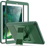 MoKo Case for iPad 9.7 2018/2017, iPad 6th Generation/iPad 5th Generation, [Heavy Duty] Shockproof Full Body Hybrid Cover with Built-in Screen Protector for iPad 9.7" (iPad 5/iPad 6), Gray/Pink