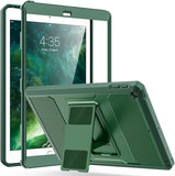 MoKo Case for iPad 9.7 2018/2017, iPad 6th Generation/iPad 5th Generation, [Heavy Duty] Shockproof Full Body Hybrid Cover with Built-in Screen Protector for iPad 9.7" (iPad 5/iPad 6), Gray/Pink