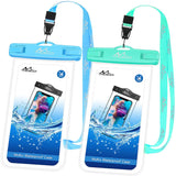 MoKo Waterproof Phone Pouch [2 Pack], Underwater Phone Case Dry Bag with Lanyard Compatible with iPhone 13/13 Pro Max/iPhone 12/12 Pro Max/11 Pro Max, X/Xr/Xs Max/SE 3, Samsung S21/S10/S9, Note 10/9/8
