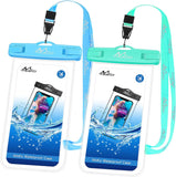 MoKo Waterproof Phone Pouch [2 Pack], Underwater Phone Case Dry Bag with Lanyard Compatible with iPhone 13/13 Pro Max/iPhone 12/12 Pro Max/11 Pro Max, X/Xr/Xs Max, 8/7, Samsung S21/S10/S9, Note 10/9/8