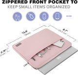 MoKo Tablet Sleeve Case Fits Tab S8+ 12.4", Surface Pro X/Pro LTE 12.3 Inch, Surface Laptop Go 12.4", Zipper Polyester Bag with Pocket, Fit Surface Pro Type Cover and Pen, Pink