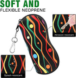 MoKo Sunglasses Soft Case 2 Pack, Ultra Light Portable Neoprene Zipper Glasses Case, Eyeglass Safety Pouch Box with Belt Clip