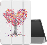 MoKo Case Fits Kindle Fire HD 8 & 8 Plus Tablet (10th Generation, 2020 Release), Smart Shell Stand Cover with Translucent Frosted Back - Black & White Magnolia