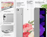MoKo Case for iPad Air 5th Generation 2022/ iPad Air 4th Generation 2020 10.9 Inch, Trifold Stand Cover with Hard PC Back, Support Touch ID, iPad 2nd Pencil Charging, Auto Wake/Sleep,Flowers Blossom