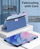 MoKo Case Fits All-New Kindle Fire HD 10 & 10 Plus Tablet (11th Generation, 2021 Release) 10.1" - Slim Folding Stand Cover with Auto Wake/Sleep, Pink Blue Bubble