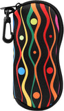 MoKo Sunglasses Soft Case Ultra Light Neoprene Zipper Eyeglass Case with Belt Clip