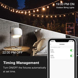 MoKo Outdoor Smart Plug, Waterproof WiFi Outlet with 2 Sockets, Work with Alexa/Google Home/SmartThings, Remote Control Timer Plug, IP64 Weatherproof for Indoor and Outside Use, No Hub, 2.4 GHz only