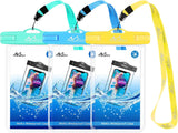 MoKo Waterproof Phone Pouch [3 Pack], Underwater Clear Phone Case Dry Bag with Lanyard Compatible with iPhone 13 Mini/12/11 Pro Max, X/Xr/Xs, SE 3/2, Samsung S21/S9, Note 10, Indigo+Army Green+Black