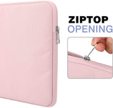 MoKo Tablet Sleeve Case Fits Tab S8+ 12.4", Surface Pro X/Pro LTE 12.3 Inch, Surface Laptop Go 12.4", Zipper Polyester Bag with Pocket, Fit Surface Pro Type Cover and Pen, Pink