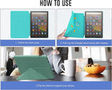 MoKo Case Fits All-New Kindle Fire HD 10 & 10 Plus Tablet (11th Generation, 2021 Release) 10.1", Origami Standing Shell Cover Case with Magnetic TPU Back Cover for 10.1 inch Tablet-Dark Green