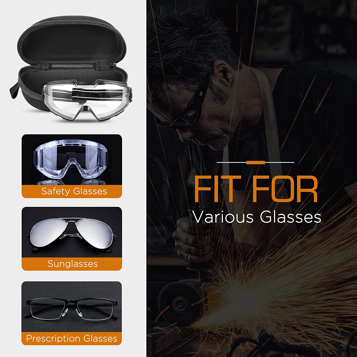 safety goggles case MoKo Storage Case for Safety Sunglasses, EVA Semi Hard Shell Sunglasse – Mokodirect