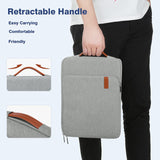 MoKo 15.6 Inch Laptop Sleeve Fits MacBook Pro M1 Pro/M1 Max 16.2 2021 MacBook Pro 16”/15.4", Surface Book 15”, Chromebook, Protective Computer Carrying Bag Handle Pouch with Pocket, Light Gray