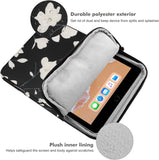 MoKo 9-11 Inch Tablet Sleeve Bag Carrying Case Fits iPad air 5 10.9" 2022, iPad Pro 11 2021-2018, iPad 9/8/7th Gen 10.2, iPad Air 4 10.9/Air 3 10.5, Tab S8 11"/Tab A 10.1, Black&White Magnolia