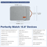 MoKo 15.6 Inch Laptop Sleeve Fits MacBook Pro M1 Pro/M1 Max 16.2 2021 MacBook Pro 16”/15.4", Surface Book 15”, Chromebook, Protective Computer Carrying Bag Handle Pouch with Pocket, Light Gray
