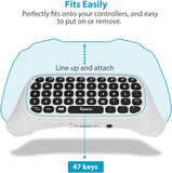 MoKo Xbox One Mini Green Backlight Keyboard 2.4G Receiver Wireless Chatpad Message Game Keyboard Keypad with Headset/Audio Jack for Xbox One/Xbox One S/Xbox One Elite/2/Xbox Series X/S, White