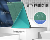 MoKo Case Fits All-New Kindle Fire HD 10 & 10 Plus Tablet (11th Generation, 2021 Release) 10.1", Origami Standing Shell Cover Case with Magnetic TPU Back Cover for 10.1 inch Tablet-Dark Green