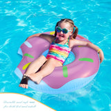 MoKo Inflatable Pool Floats for Kids, 2 Pack Swim Rings Durable PVC Swimming Tube Water Fun Tube Summer Pool Float Ring Donut Cartoon Painting Beach Pool Party Toys for Adults