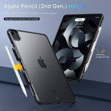 MoKo Case for iPad Air 5th/4th Gen. 10.9 Inch 2022/2020/Pro 11 2021/2020/2018 with Pencil Holder, Hard PC Clear Back Cover, TPU Air-Pillow Edge Bumper Shockproof, Support Apple Pencil 2 Charging,Black