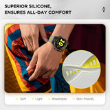 MoKo Watch Strap Compatible with Huawei Watch GT3 46mm/GT2/GT2 Pro/GT 2e/Samsung Galaxy Watch 46mm/Gear S3, 22mm Soft Silicone Replacement Sport Band Wristband, Gray/Yellow