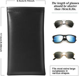 MoKo Glasses Case (2 Pack), Portable Leather Soft Sunglasses Case for Women Men